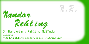 nandor rehling business card